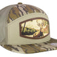 Buck Woven Patch Old School Camo Hat.: OS Harvest Camo