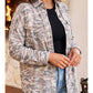 Casual Camouflage Button Down Tunic Shacket
