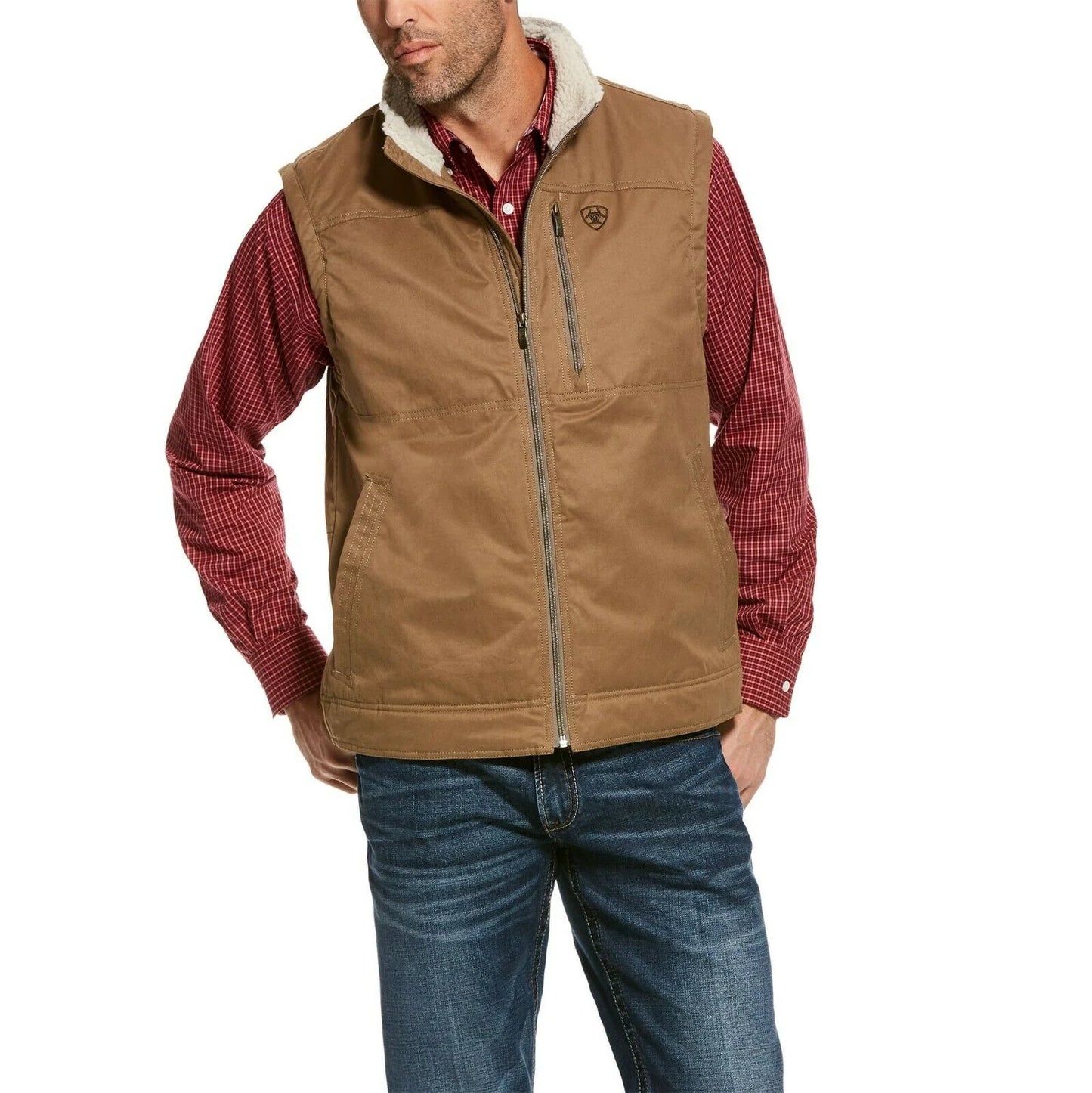 Ariat Men's Cub Brown Grizzly Canvas Vest