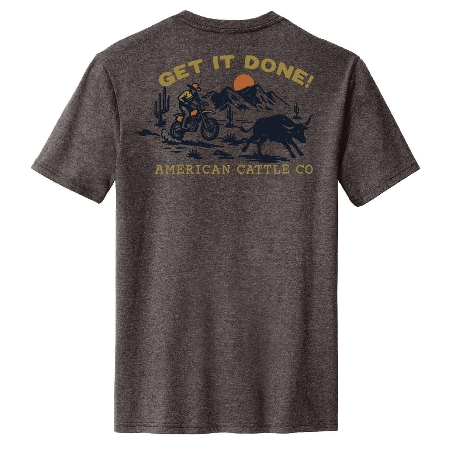 AMERICAN CATTLE Workhorse Tee: Heather Brown