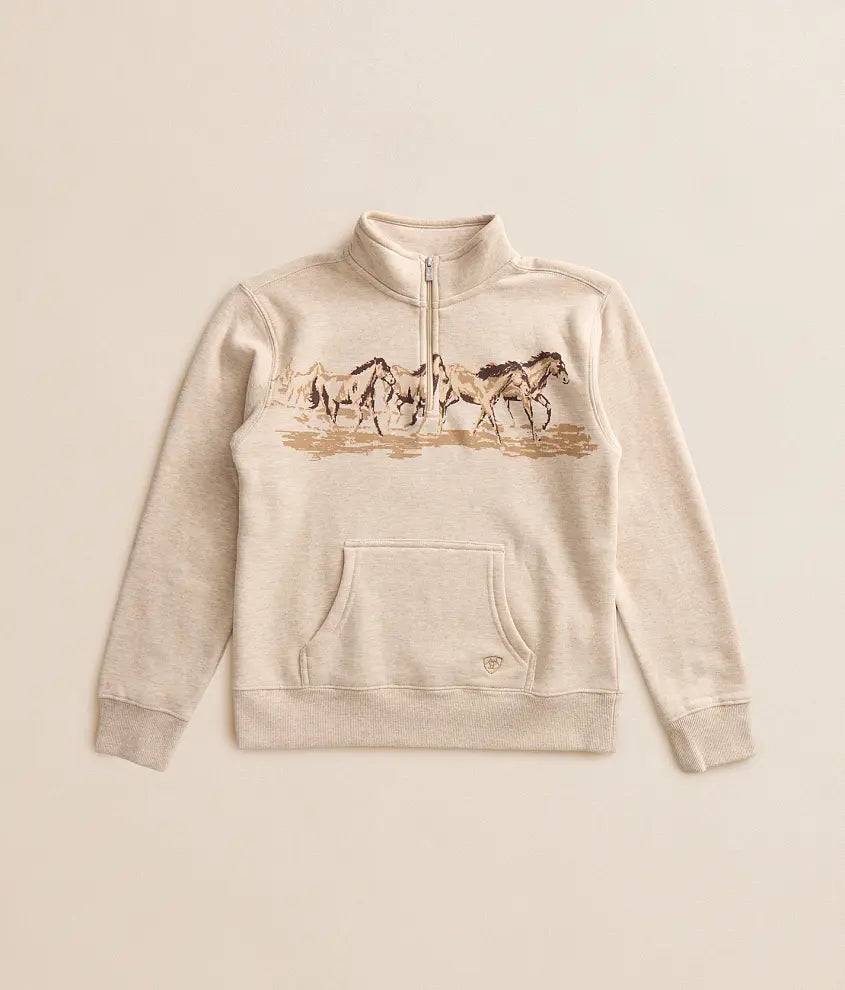 Ariat Girls Horses Quarter Zip Pullover