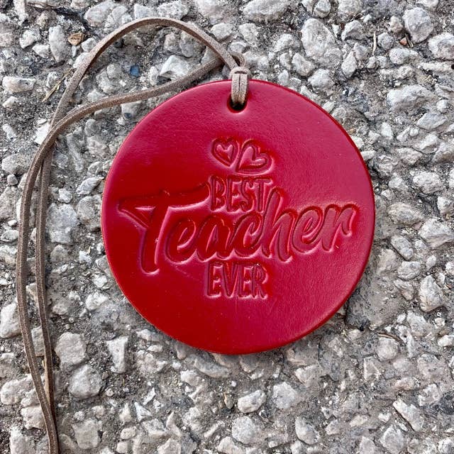 CAR FRESHIE Best Teacher Ever Air Flair: Red / Vanilla Leather