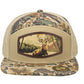 Buck Woven Patch Old School Camo Hat.: OS Harvest Camo