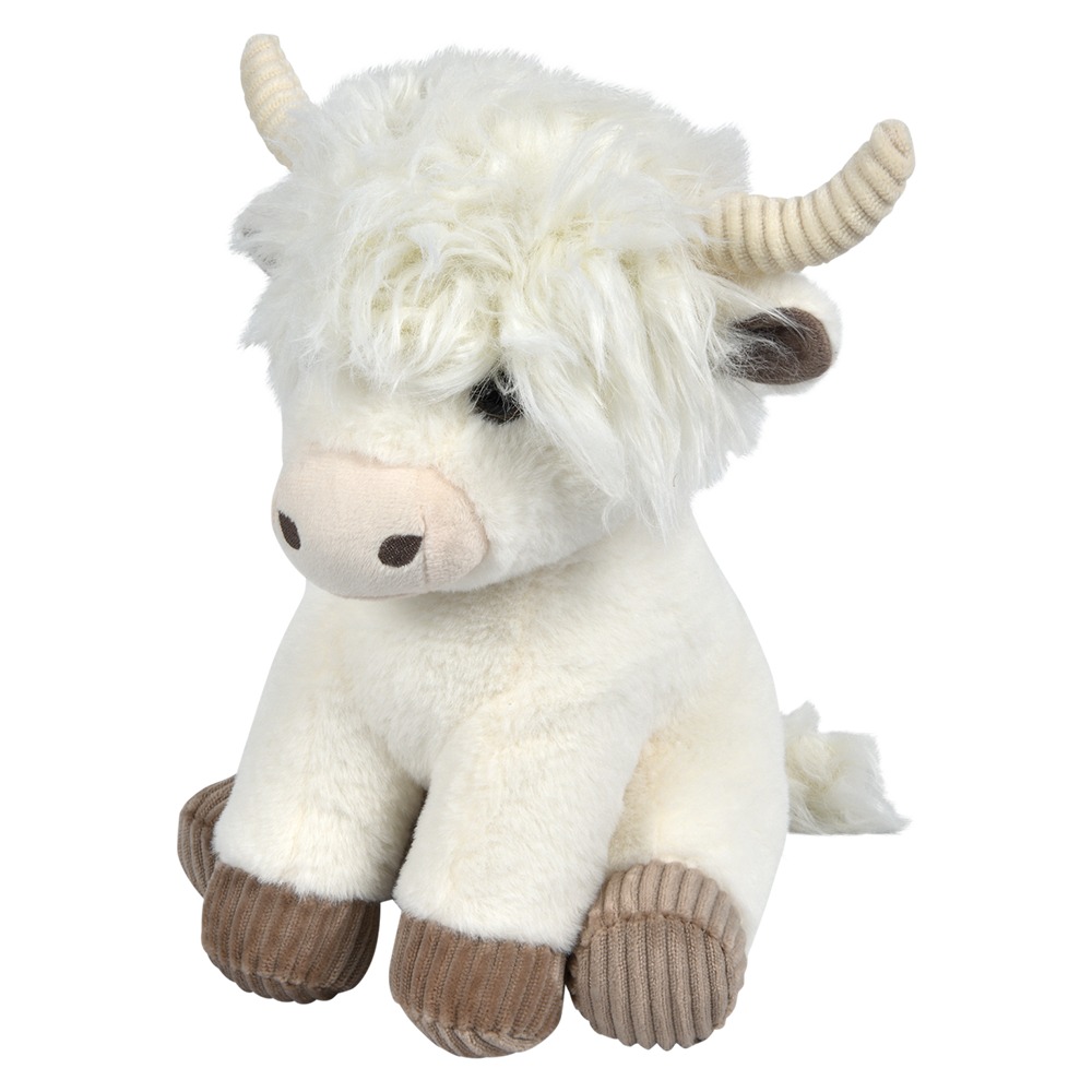 HIGHLAND COW PLUSHIE (WHITE/BROWN)