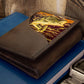 Bass Men's Trifold Woven Patch Leather Wallet.