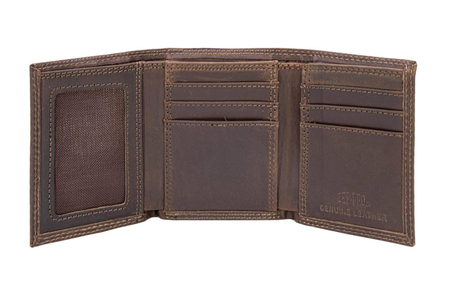 Mallard Men's Trifold Woven Patch Leather Wallet.