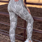 Western Casual Camouflage Pattern Daily High Waist Leggings: Multicolour / S