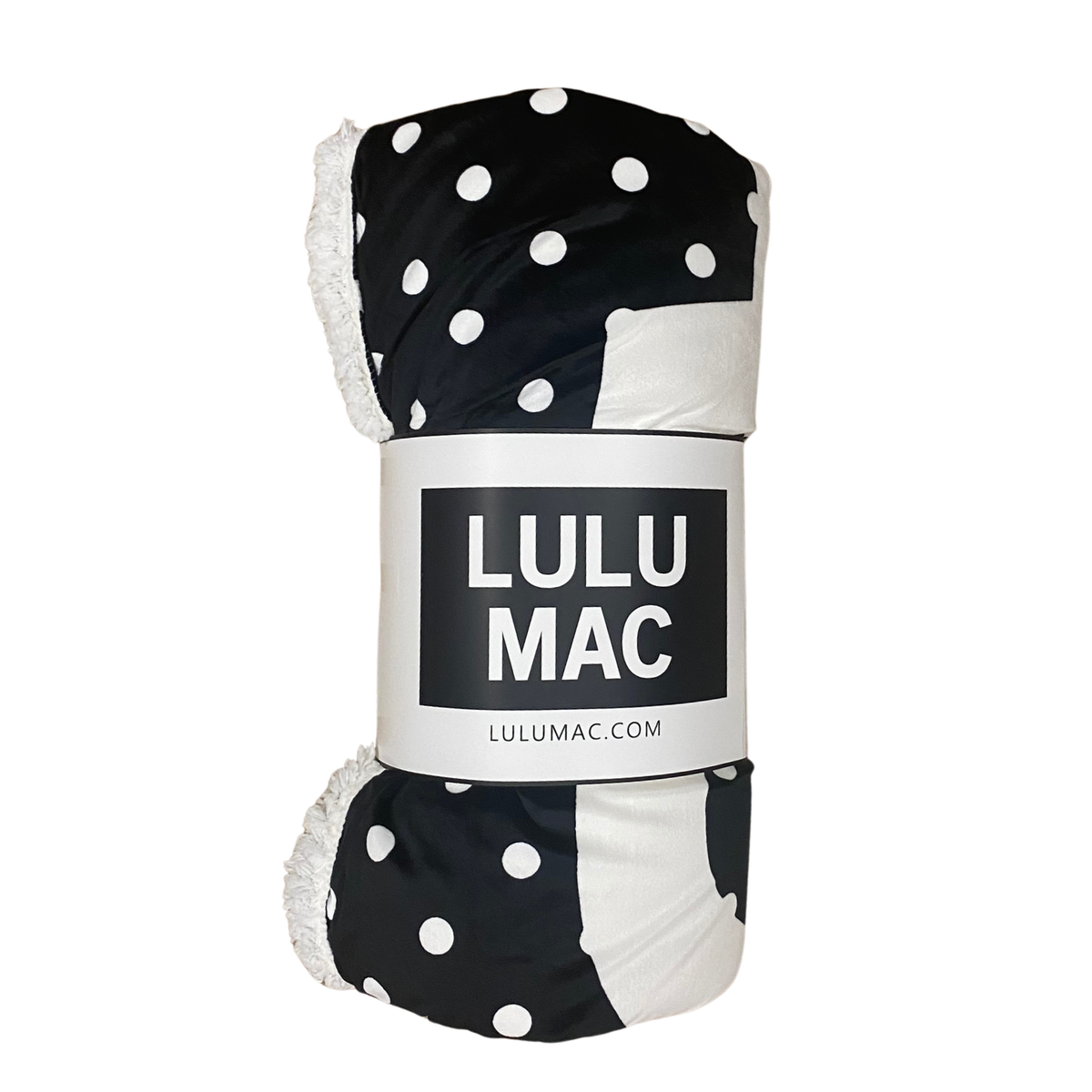 LULU MAC BLANKET BLACK WITH WHITE DOTS
