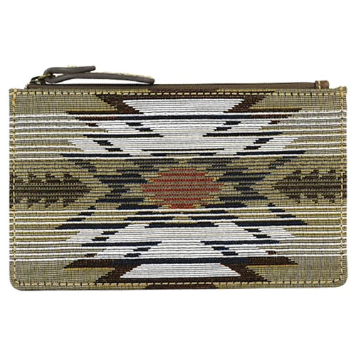 CATCHFLY AZTEC LEATHER CARD WALLET