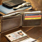 Bass Men's Bifold Woven Patch Leather Wallet.