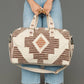 Cream, Brown & Rust Western Duffel