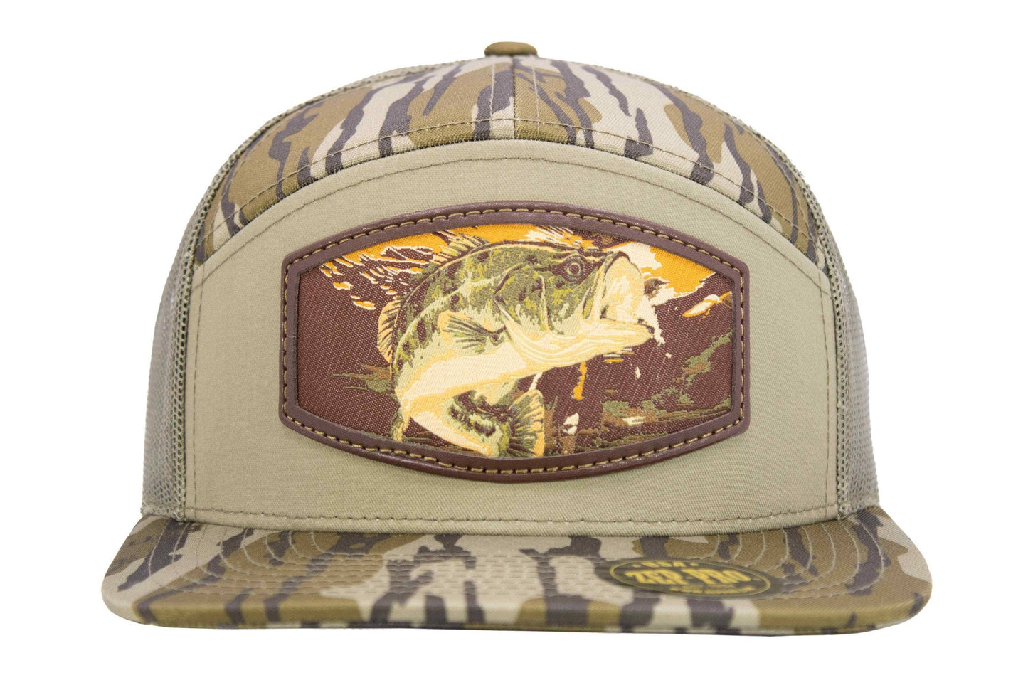 Bass Woven Patch Old School Camo Hat.: MOS Bottomland/Loden