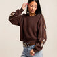 Ariat Women's Dakota Chocolate Plum V-Neck Aztec Embroidered Sweater