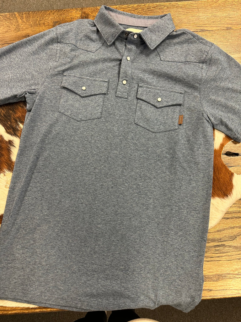 ARIAT MENS RETRO FIT WESTERN SNAP POLO