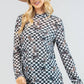 VALERIE WESTERN PRINT CHECKERS PRINT MESH TOP: IVORY/BLACK