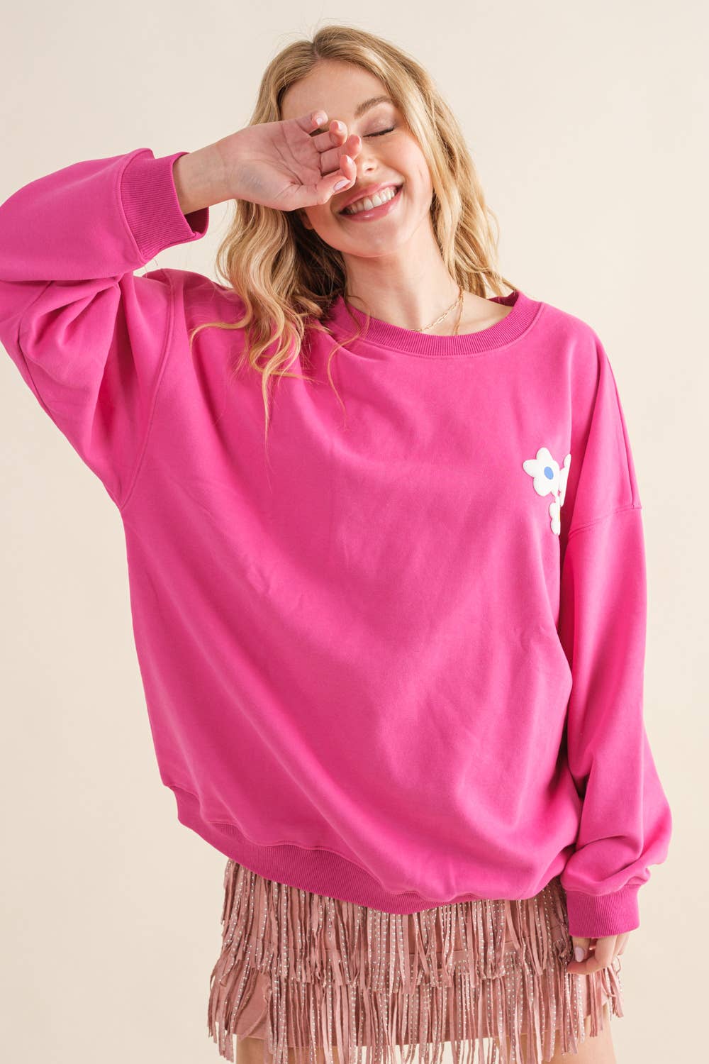 32372T - French Terry Graphic Pullover Sweatshirt: TAUPE / MIDIUM