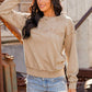 Western Letter Embroidery Mineral Wash Loose Sweatshirt: As shown / Missy / S