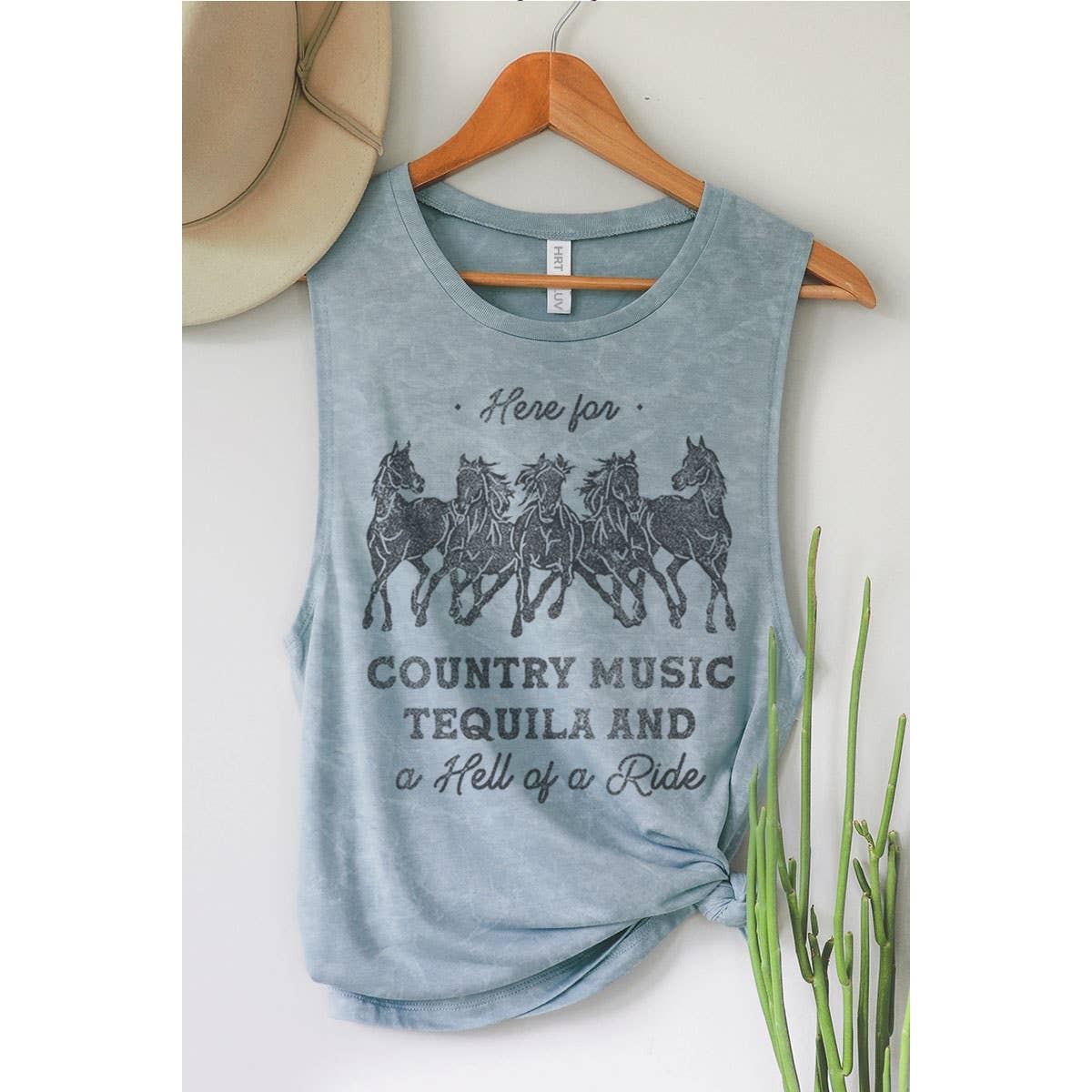 COUNTRY MUSIC GRAPHIC TANK TOP: Mineral Mustard