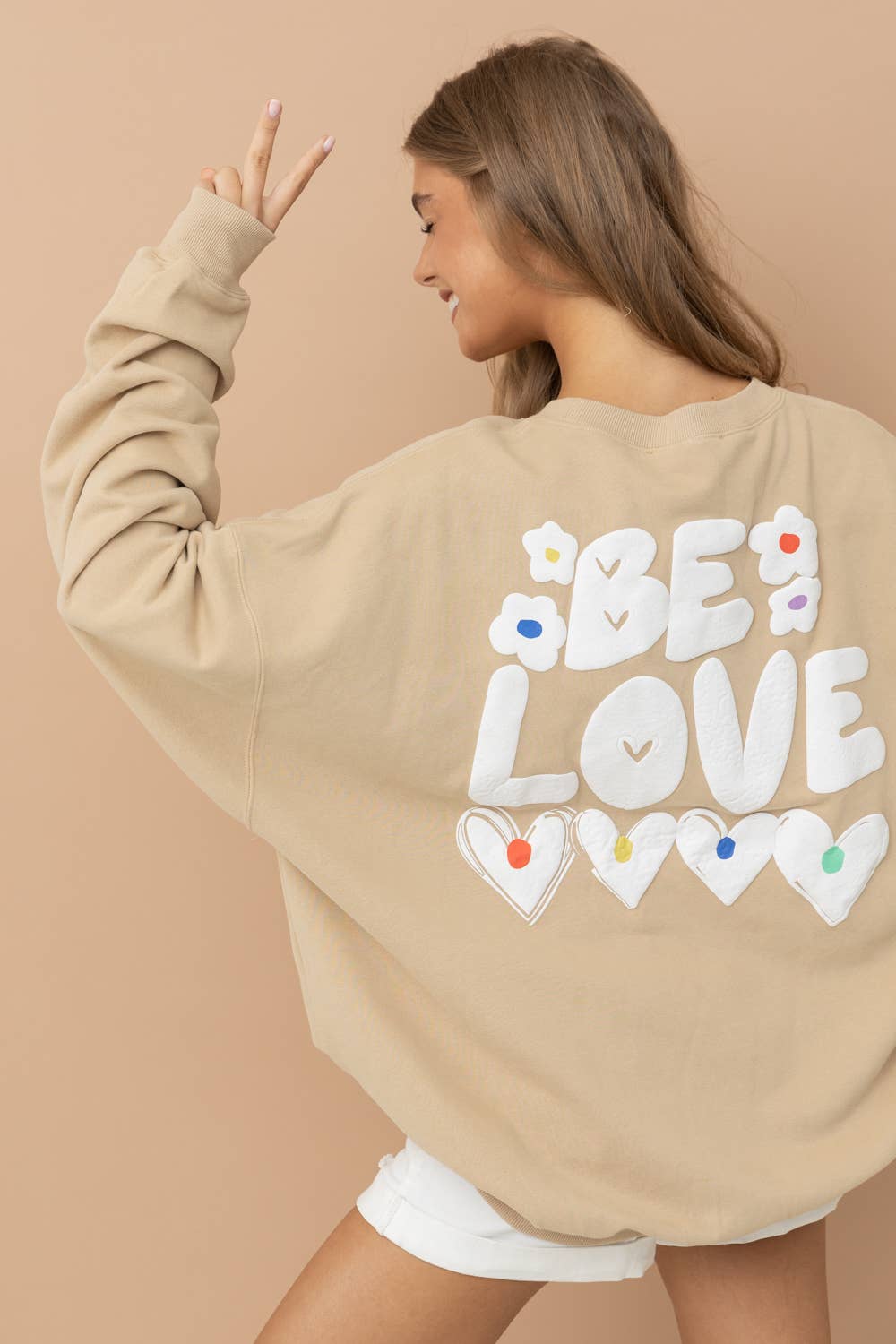 32372T - French Terry Graphic Pullover Sweatshirt: TAUPE / LARGE