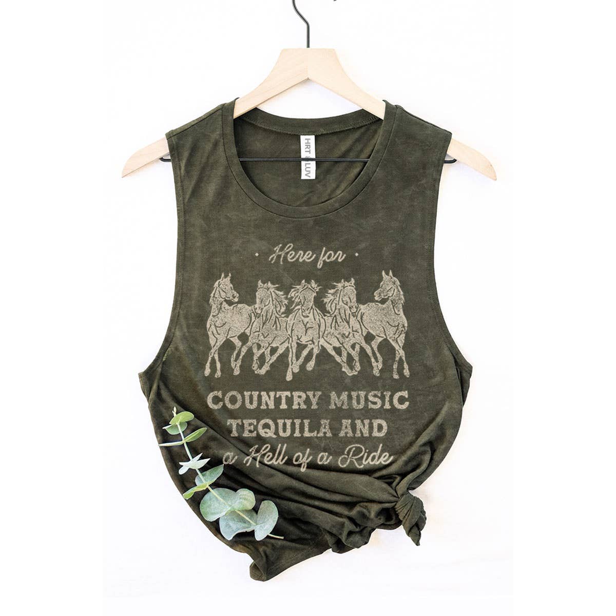 COUNTRY MUSIC GRAPHIC TANK TOP: Mineral Mustard