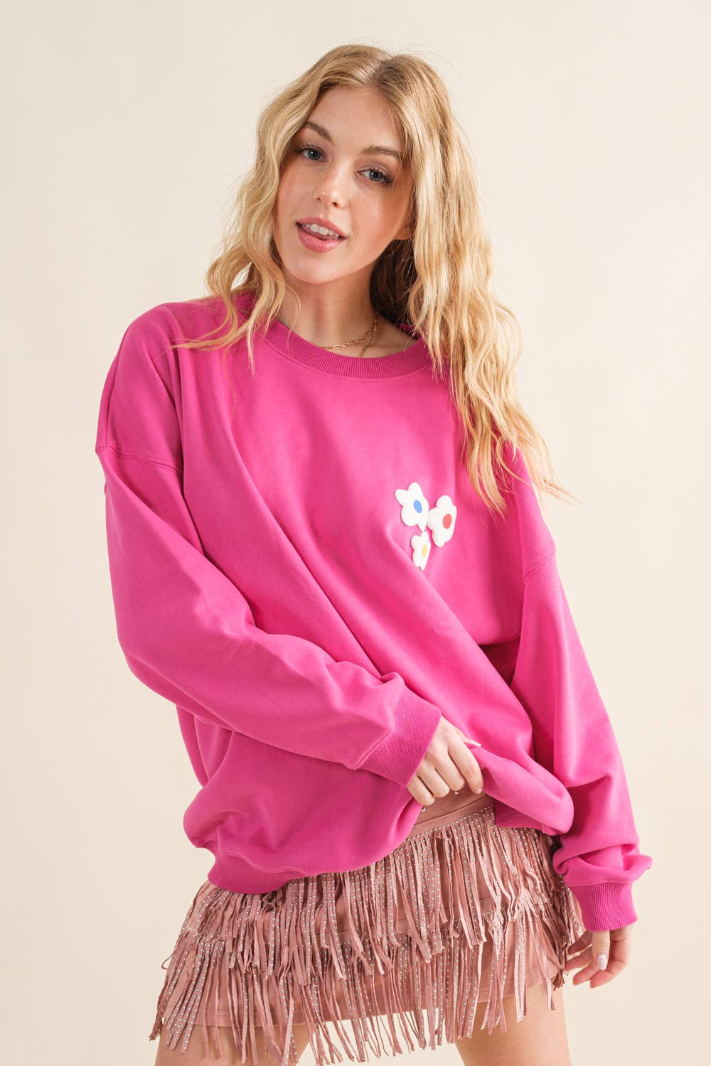 32372T - French Terry Graphic Pullover Sweatshirt: TAUPE / LARGE