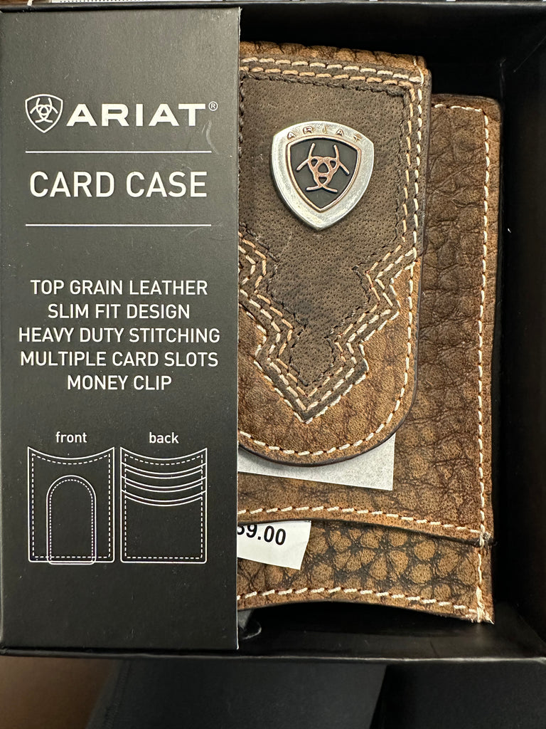 ARIAT Tooled Leather Clip Wallet