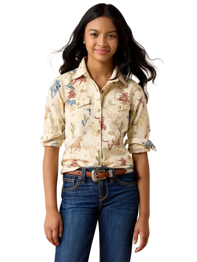 Ariat Girl's Ranch Tale LS Western Shirt