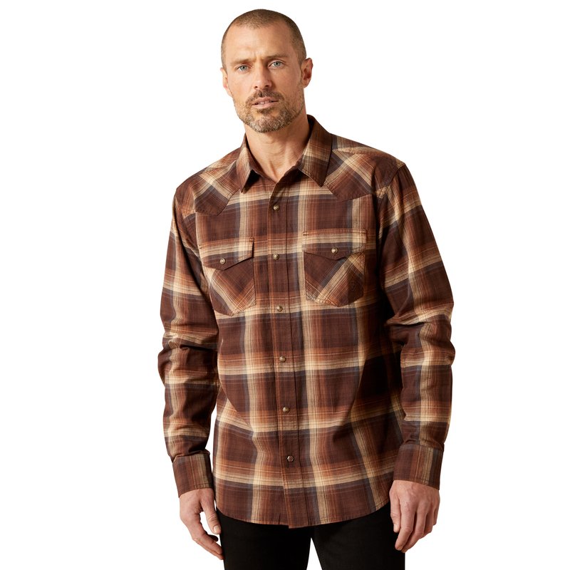 Ariat Men's Hodges Retro Fit Shirt, Brown