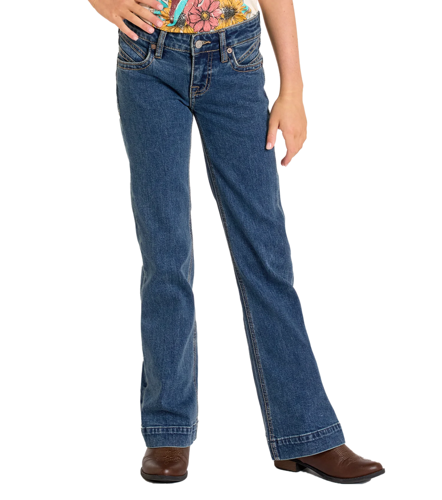 Rock & Roll Girls' Signature Stitch Trouser Jeans