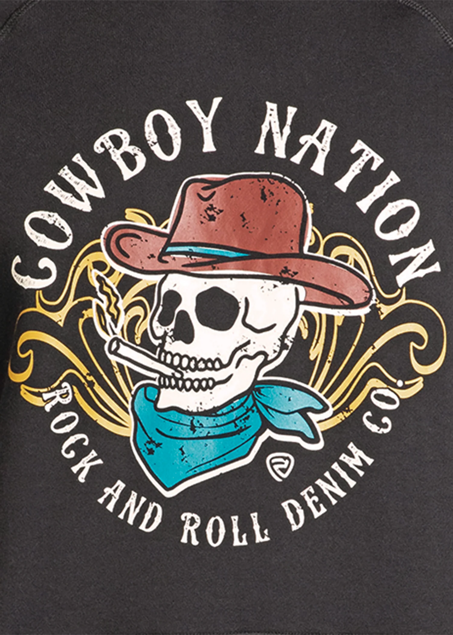 ROCK & ROLL COWBOY NATION SKULL GRAPHIC HOODIE