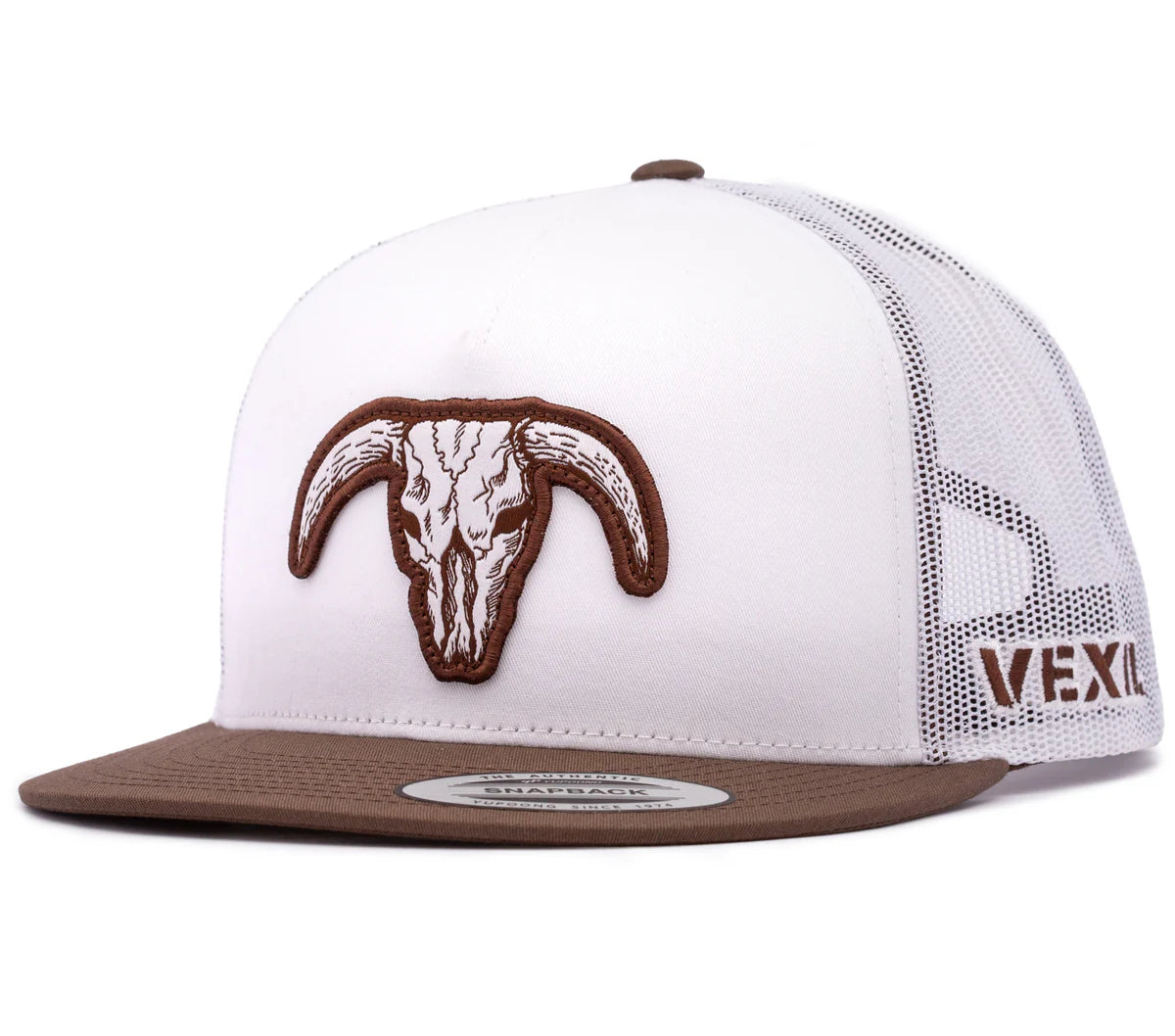 VEXIL BRAND Bull Skull - Brown/White/White Mesh