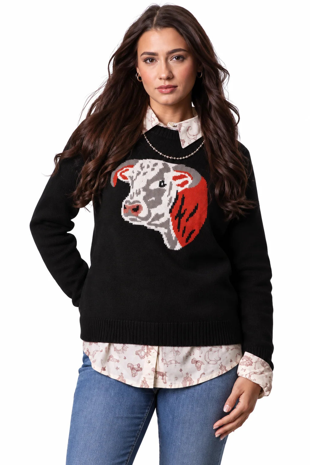 COTTON & RYE OUTFITTERS Black Hereford Jacquard Sweater