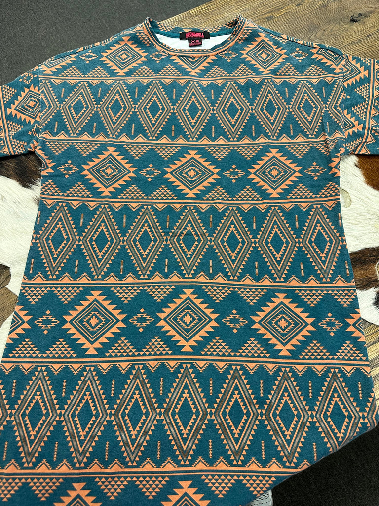 ROCK & ROLL WOMENS AZTEC TSHIRT DRESS