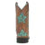 DAN POST GIRLS BROWN BOOTS WITH TEAL LEOPARD STAR INLAY