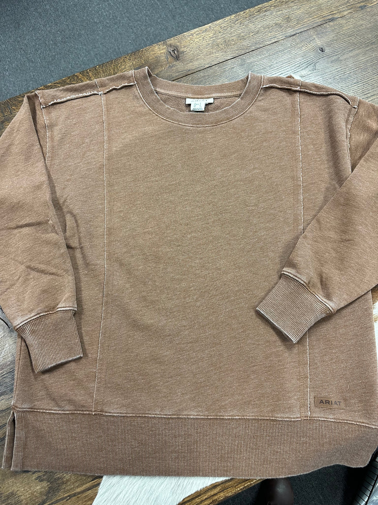 ARIAT WOMENS WILLOW SWEATSHIRT-TOFFEE