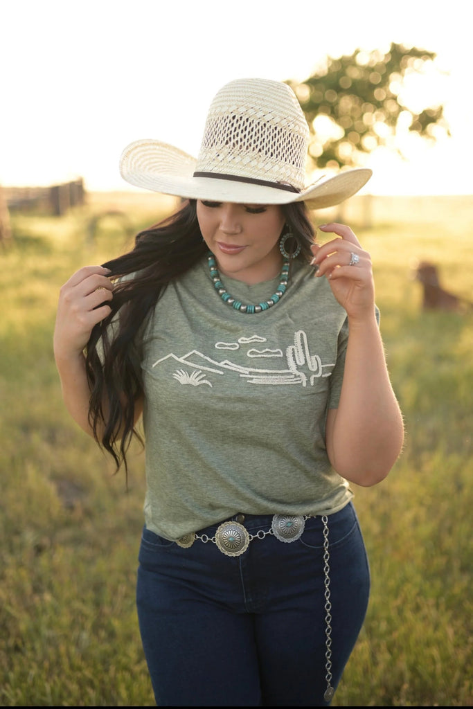 DESERT WOMENS OLIVE TSHIRT
