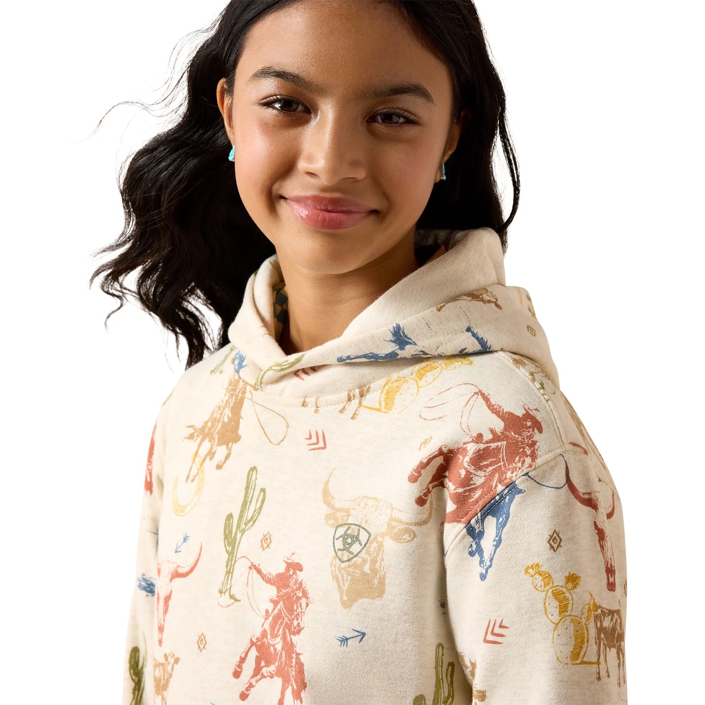 Ariat Youth Girl's Ranch Tale Desert Run Toile Hoodie