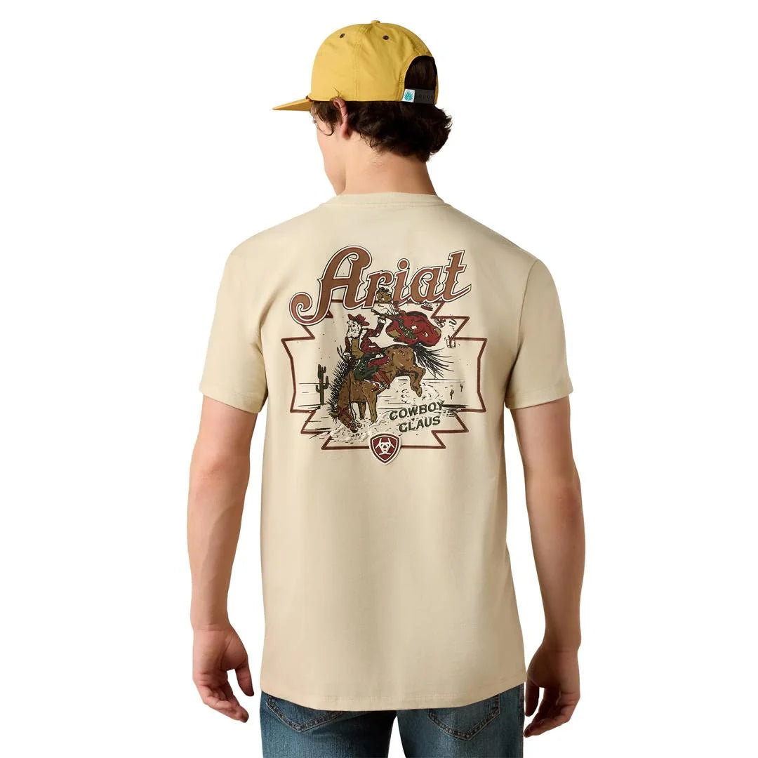 Ariat Men's Cowboy Claus Natural T-Shirt 10080588