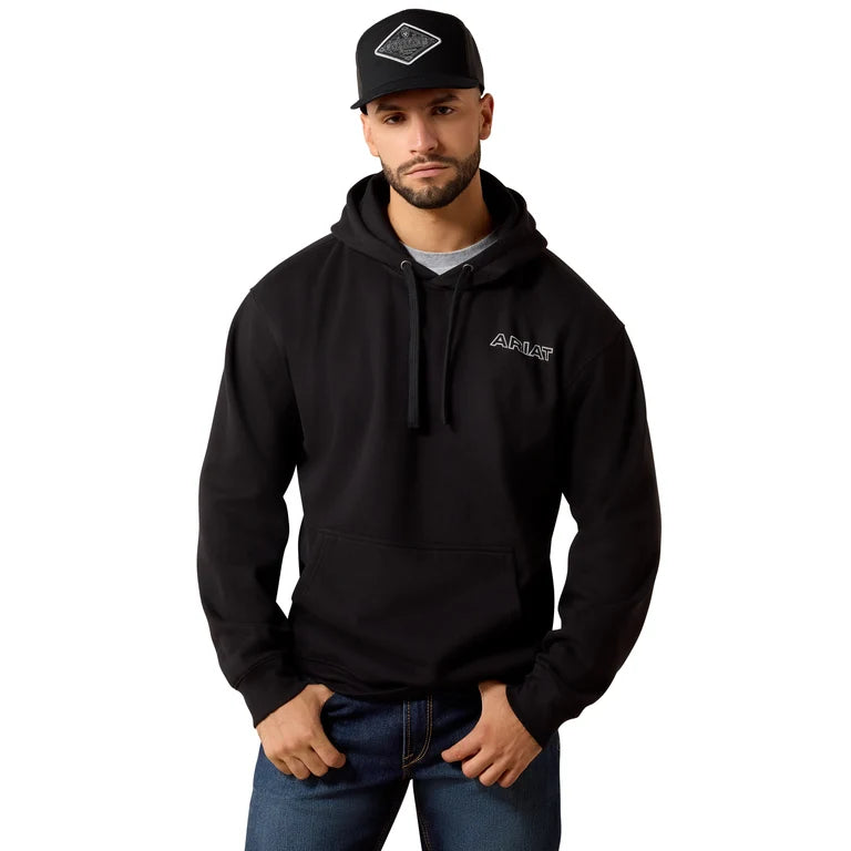 Ariat Men's Chalk Diamond Patriot Hoodie Black-10081913