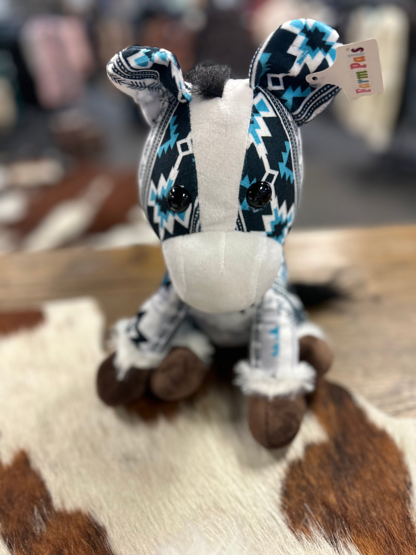 FARM PAL BLUE/GREY/WHITE AZTEC HORSE