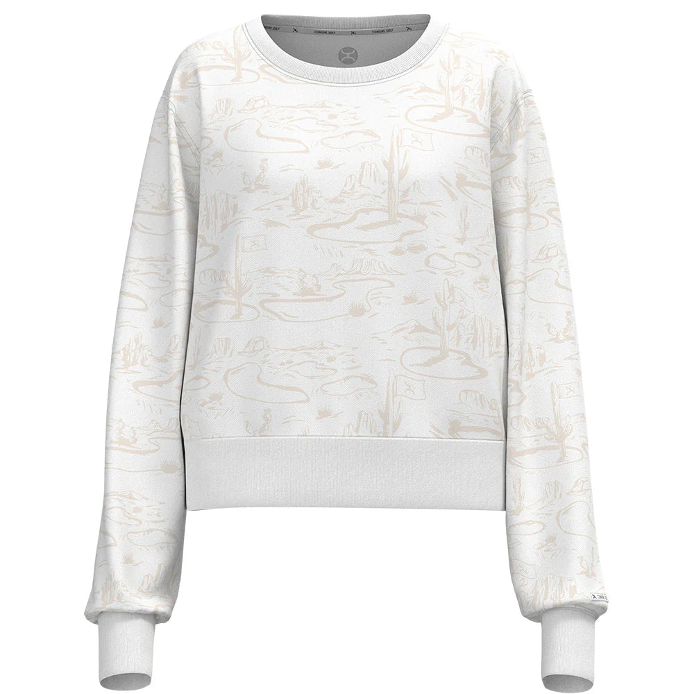 Hooey "Kate Crew" Ladies Cropped Pullover White/Cream