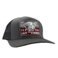 Lazy J Ranch Grey Mid Profile Trucker Hat - Multiple Patches
