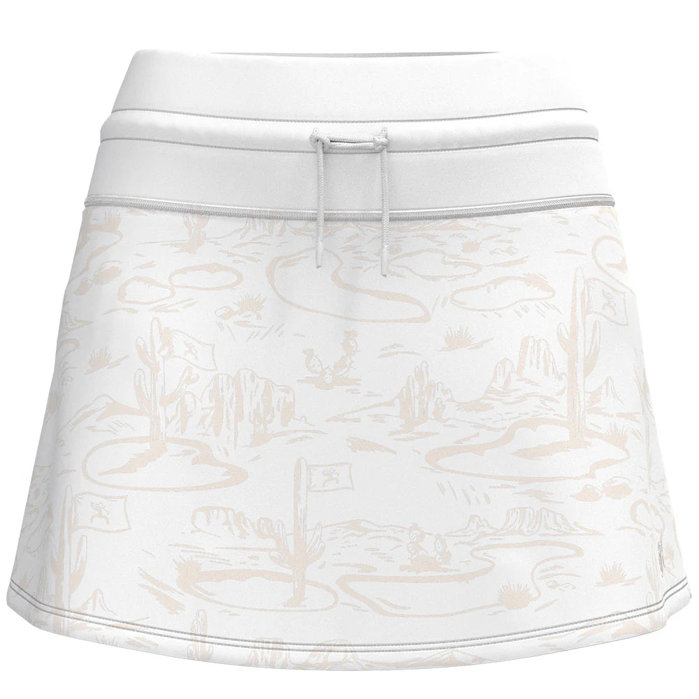 HOOEY WOMENS "Blondie" Golf Skort White/Cream w/Tan Desert Pattern