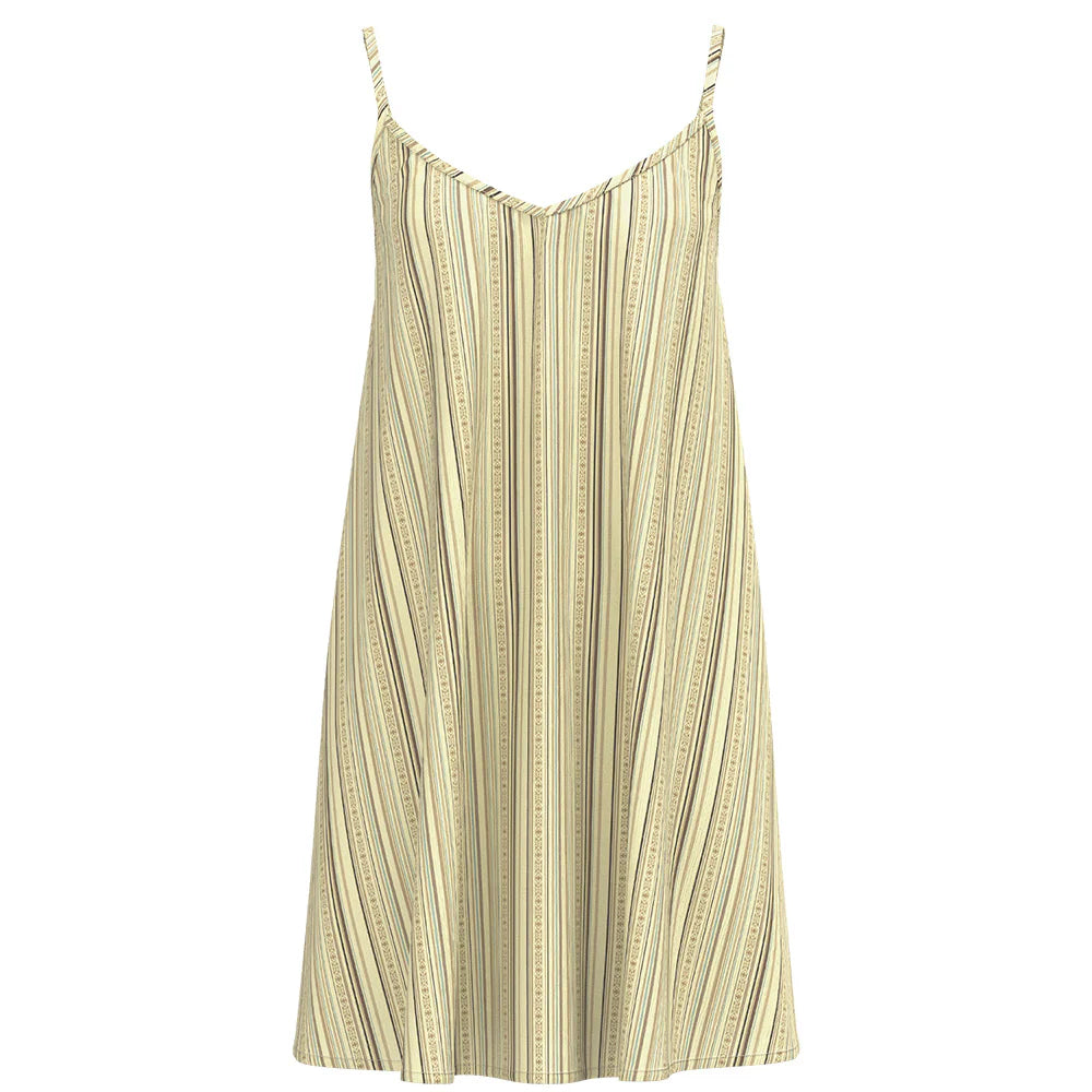 HOOEY WOMENS "Paraiso" Spaghetti Strap Dress Cream/Stripe