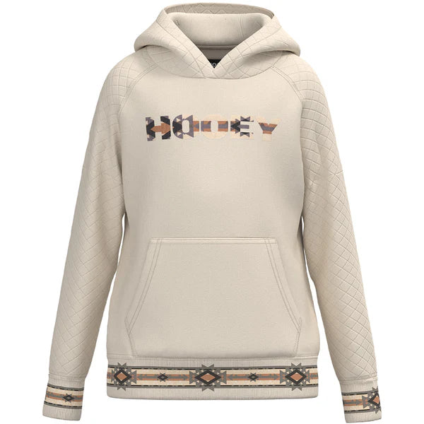 HOOEY YOUTH GIRLS "LEGENDARY HOODY" CREAM W/QUILTED PATTERN