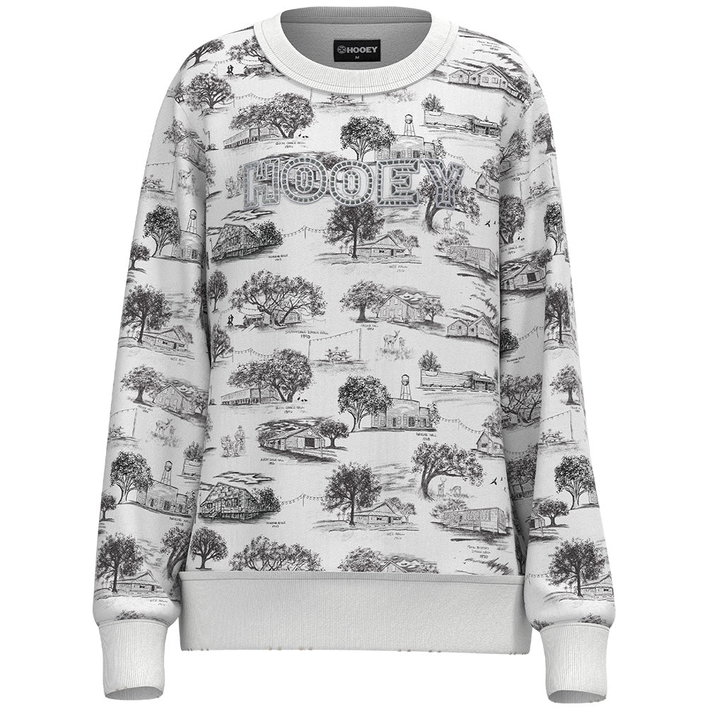 Hooey "Stallion Crew" Ladies Pullover White/Print