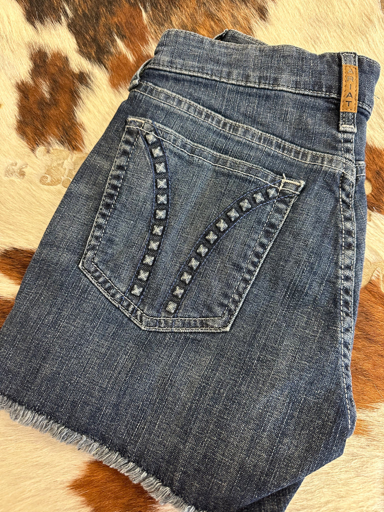 ARIAT WOMENS PERFECT RISE FRAZEY SHORTS-MISSOURI