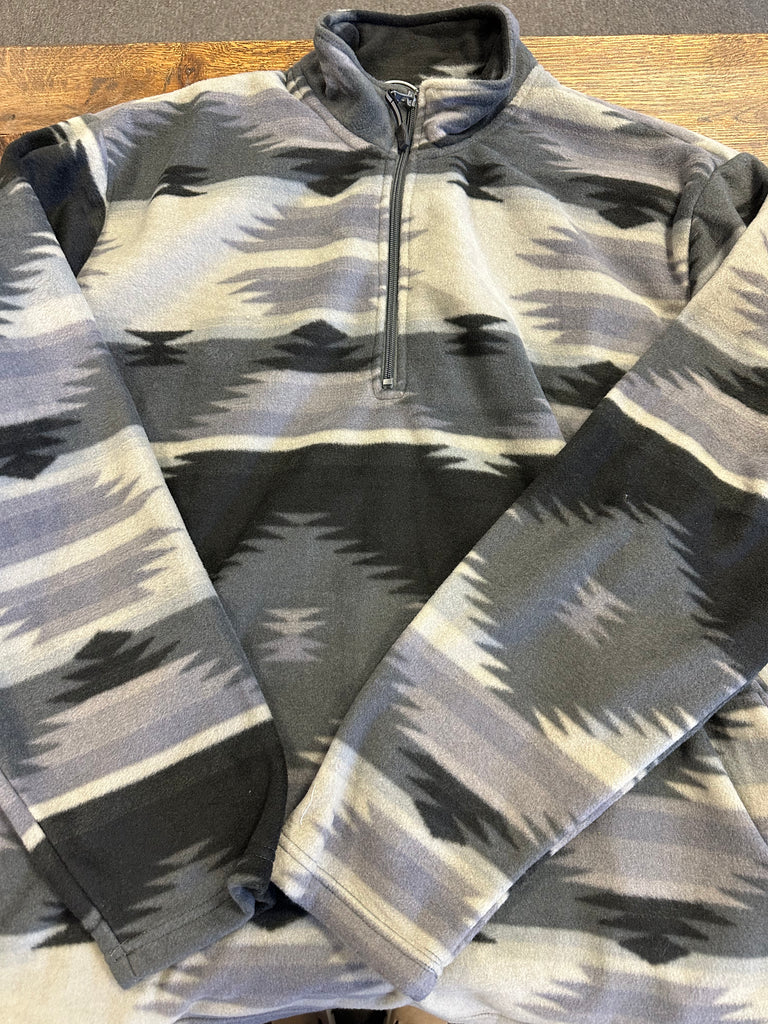 Roper® Men's Aztec Print 1/4 Zip Polar Fleece Pullover-GREY