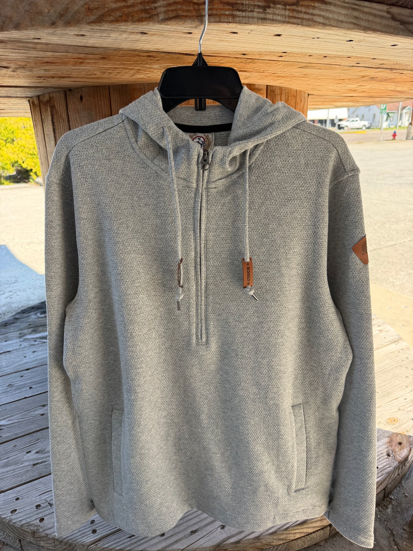 CINCH MEN'S GREY KNIT FLEECE HOODIE MWK1973001