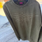 ROCK & ROLL WOMEN'S EMBROIDERED CREWNECK BOOTSTITCH-OLIVE BW91T10013